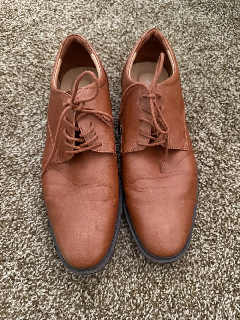 Men's Classic Brown Leather Lace-Up Dress Shoes